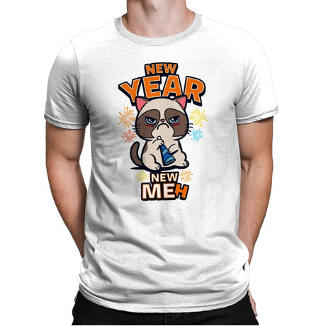 New Year, New Meh - Mens Premium T-Shirts RIPT Apparel Small / White