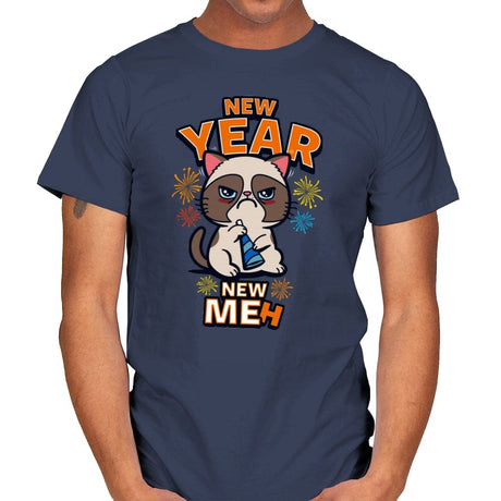 New Year, New Meh - Mens T-Shirts RIPT Apparel Small / Navy