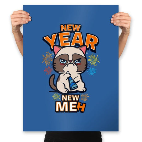New Year, New Meh - Prints Posters RIPT Apparel 18x24 / Royal