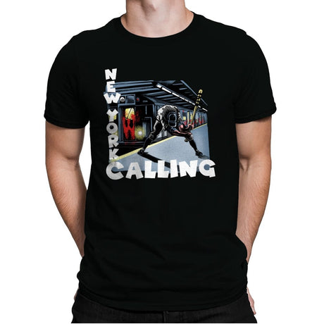 New York Calling - Mens Premium T-Shirts RIPT Apparel Small / Black