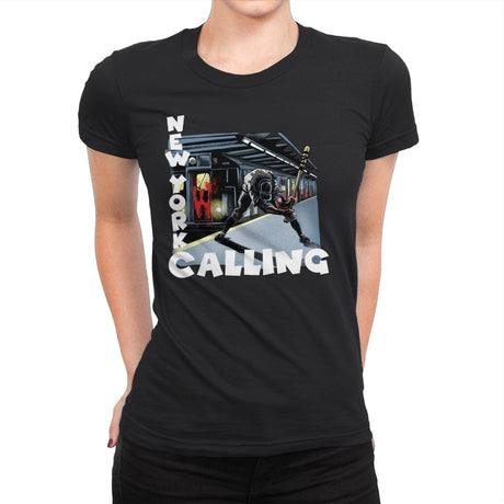 New York Calling - Womens Premium T-Shirts RIPT Apparel Small / Black
