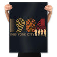 New York City 1984 - Prints Posters RIPT Apparel 18x24 / Black