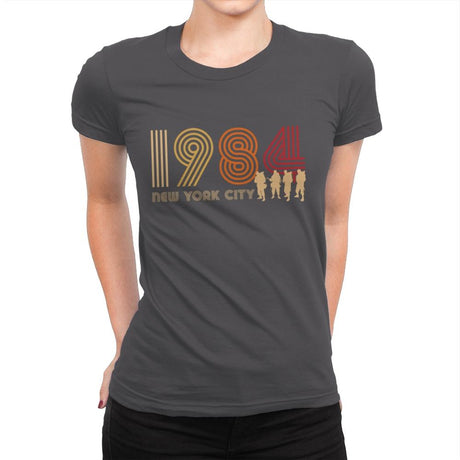 New York City 1984 - Womens Premium T-Shirts RIPT Apparel Small / Heavy Metal