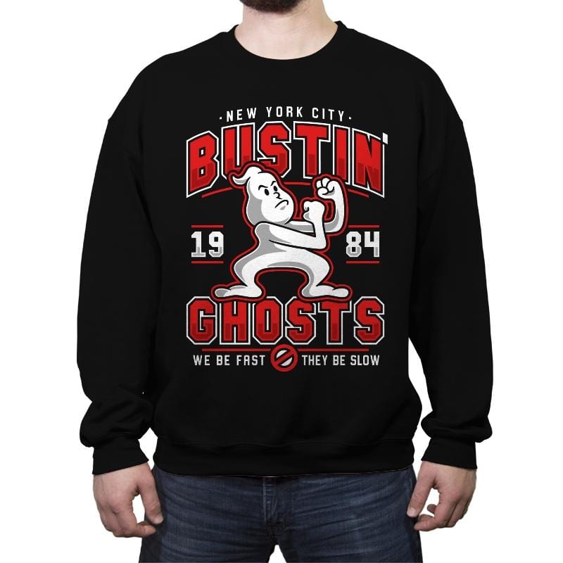 New York City Bustin' Ghosts - Crew Neck Sweatshirt Crew Neck Sweatshirt RIPT Apparel