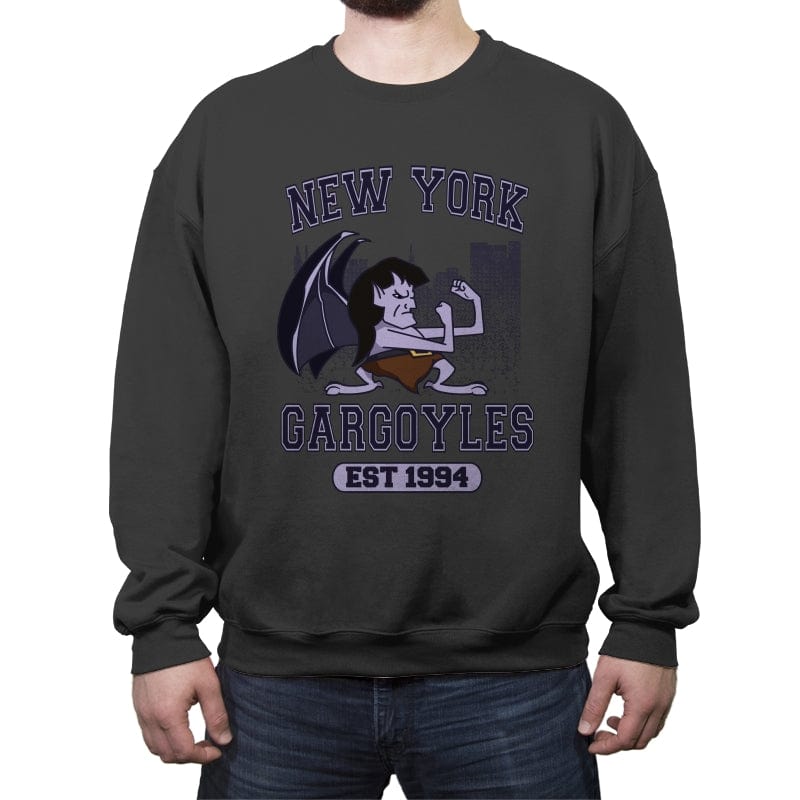New York Gargoyles - Shirt Club - Crew Neck Sweatshirt Crew Neck Sweatshirt RIPT Apparel Small / Charcoal