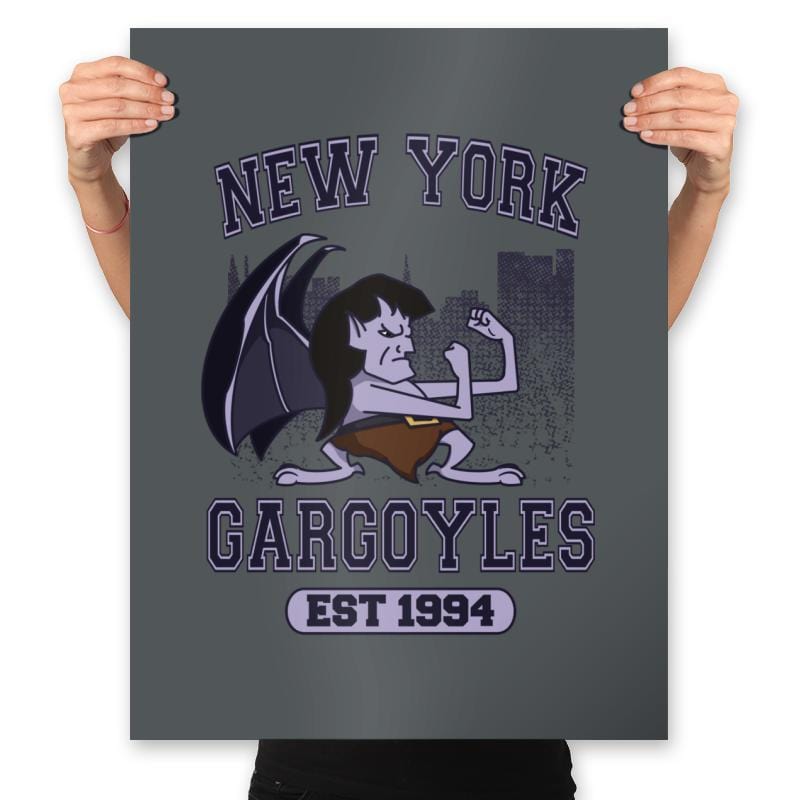 New York Gargoyles - Shirt Club - Prints Posters RIPT Apparel 18x24 / Charcoal