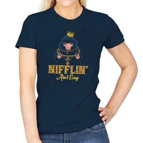 Nifflin' Ain't Easy Exclusive - Womens T-Shirts RIPT Apparel Small / Navy