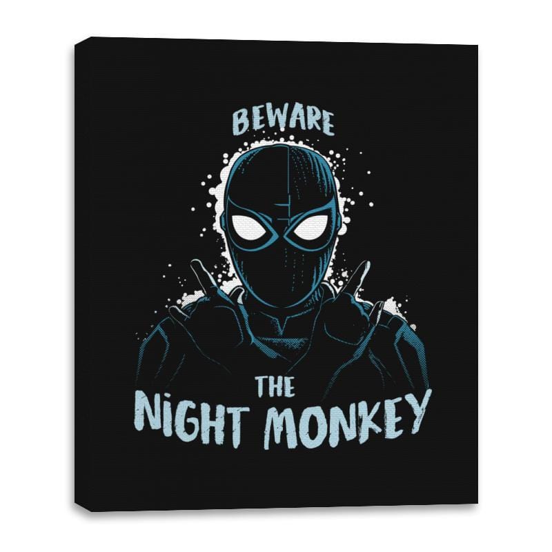 Night Monkey - Canvas Wraps Canvas Wraps RIPT Apparel 16x20 / Black