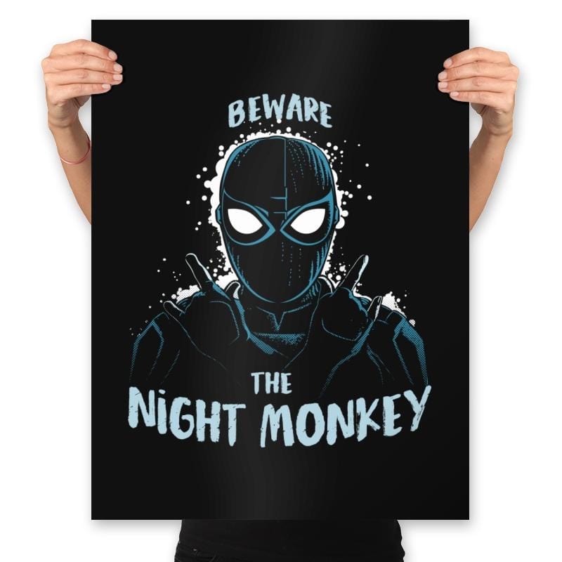 Night Monkey - Prints Posters RIPT Apparel 18x24 / Black