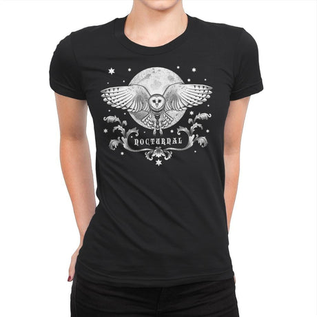 Night Owl - Womens Premium T-Shirts RIPT Apparel Small / Black