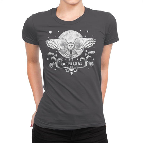 Night Owl - Womens Premium T-Shirts RIPT Apparel Small / Heavy Metal