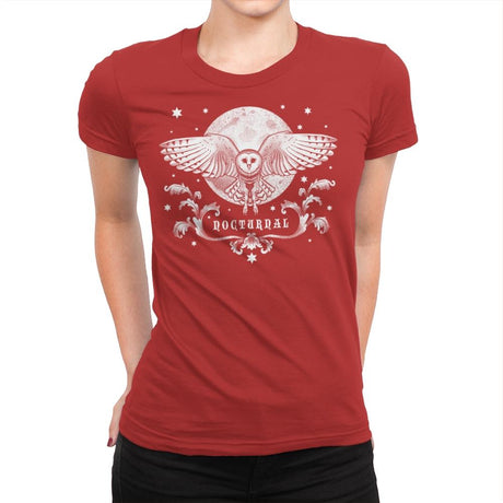 Night Owl - Womens Premium T-Shirts RIPT Apparel Small / Red