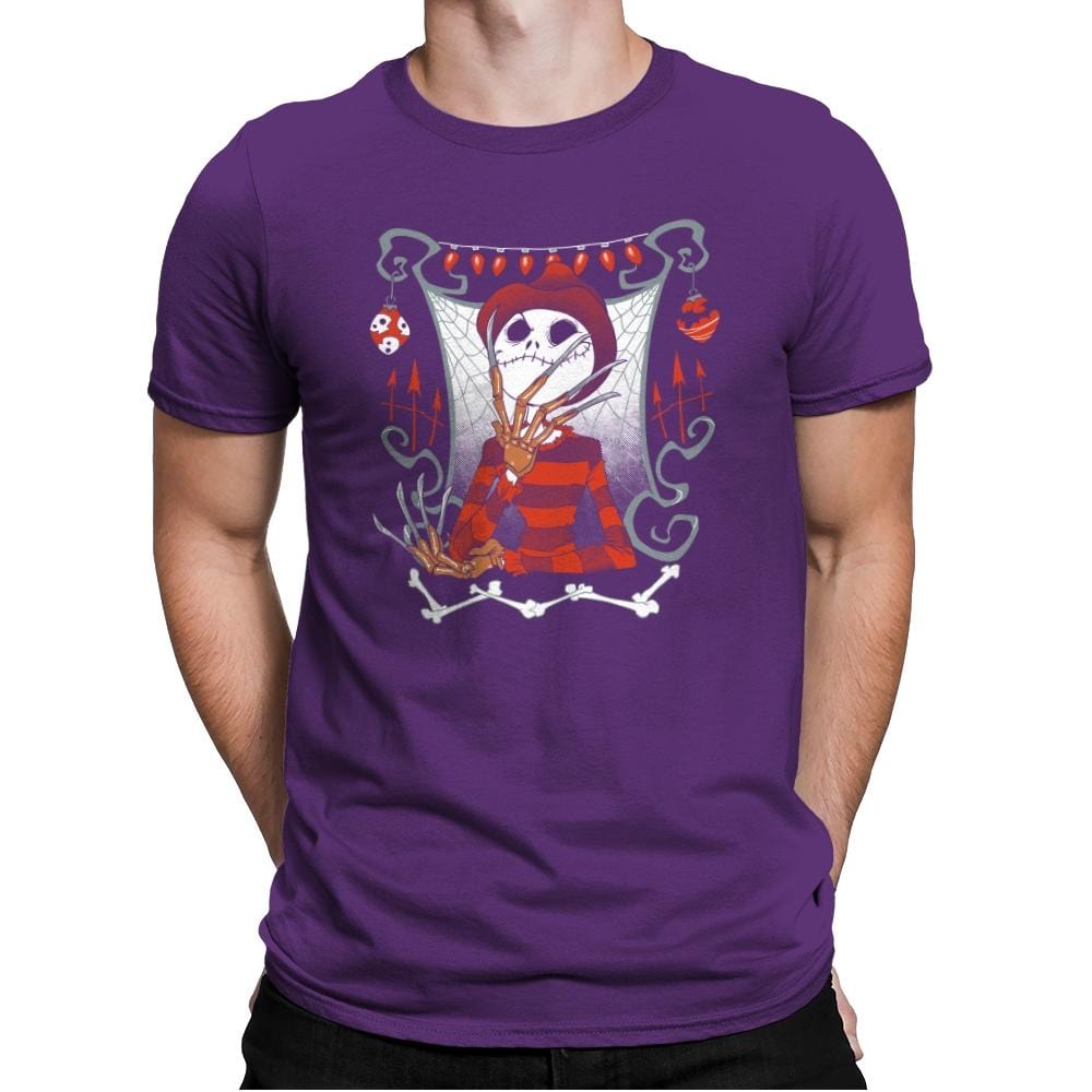 Nightmare In Pumpkin Land - Miniature Mayhem - Mens Premium T-Shirts RIPT Apparel Small / Purple Rush