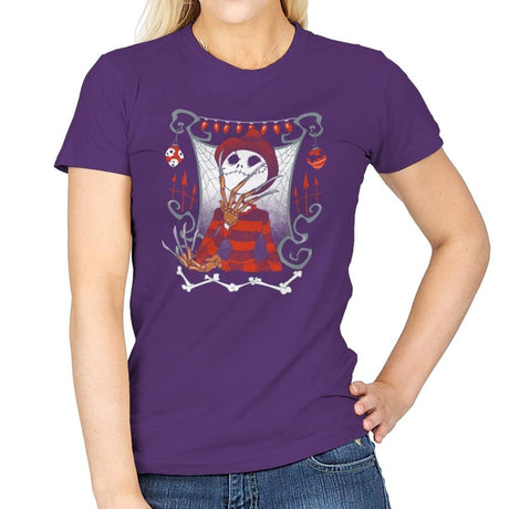 Nightmare In Pumpkin Land - Miniature Mayhem - Womens T-Shirts RIPT Apparel Small / Purple