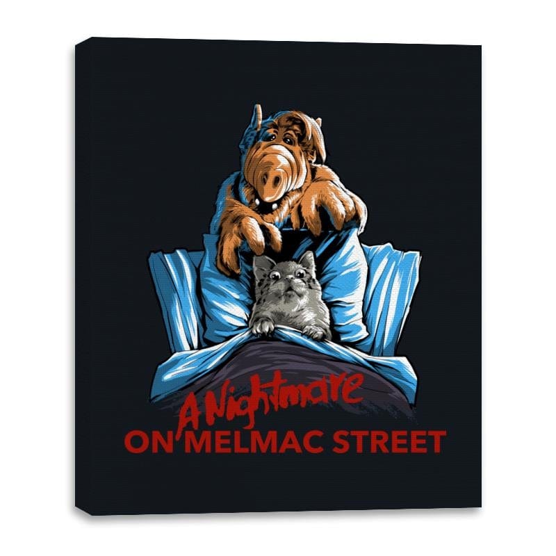 Nightmare on Melmac Street - Canvas Wraps Canvas Wraps RIPT Apparel 16x20 / Black
