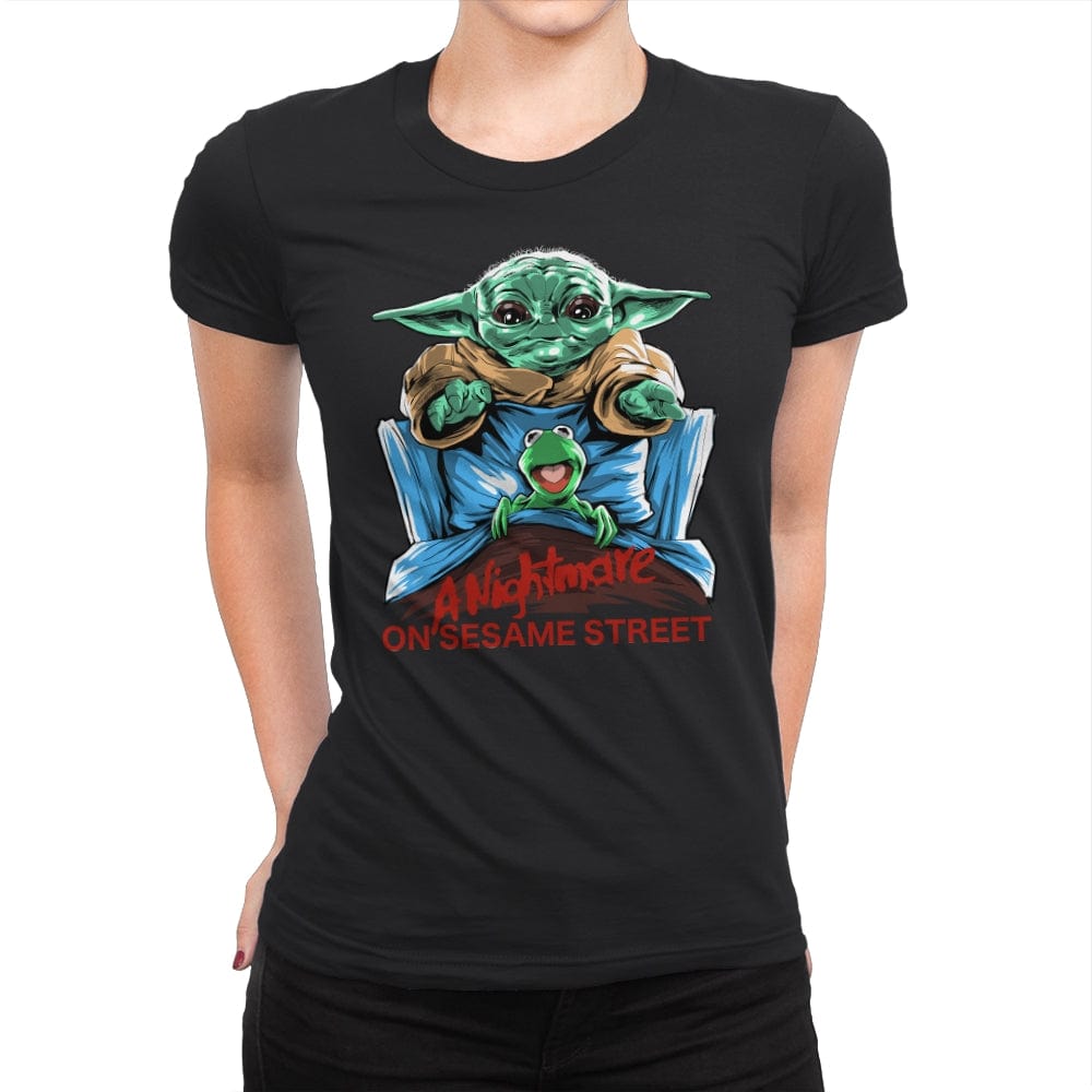 Nightmare on Sesame Street - Womens Premium T-Shirts RIPT Apparel Small / Black