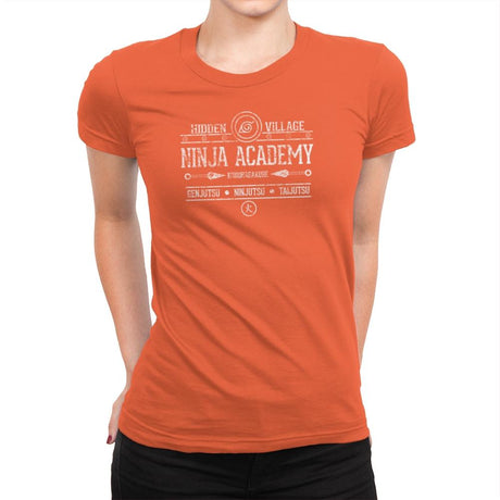 Ninja Academy Exclusive - Anime History Lesson - Womens Premium T-Shirts RIPT Apparel Small / Classic Orange