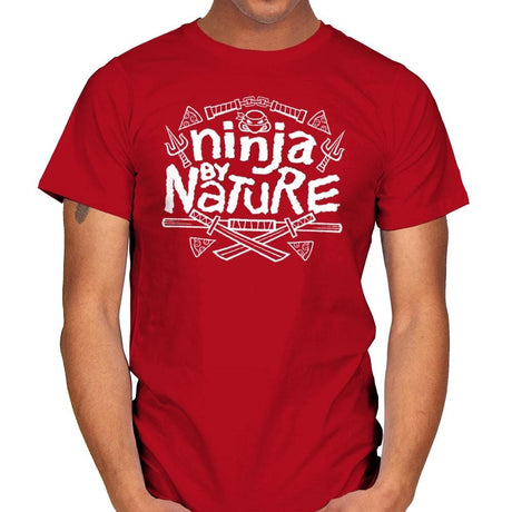 Ninja by Nature - Mens T-Shirts RIPT Apparel Small / Red