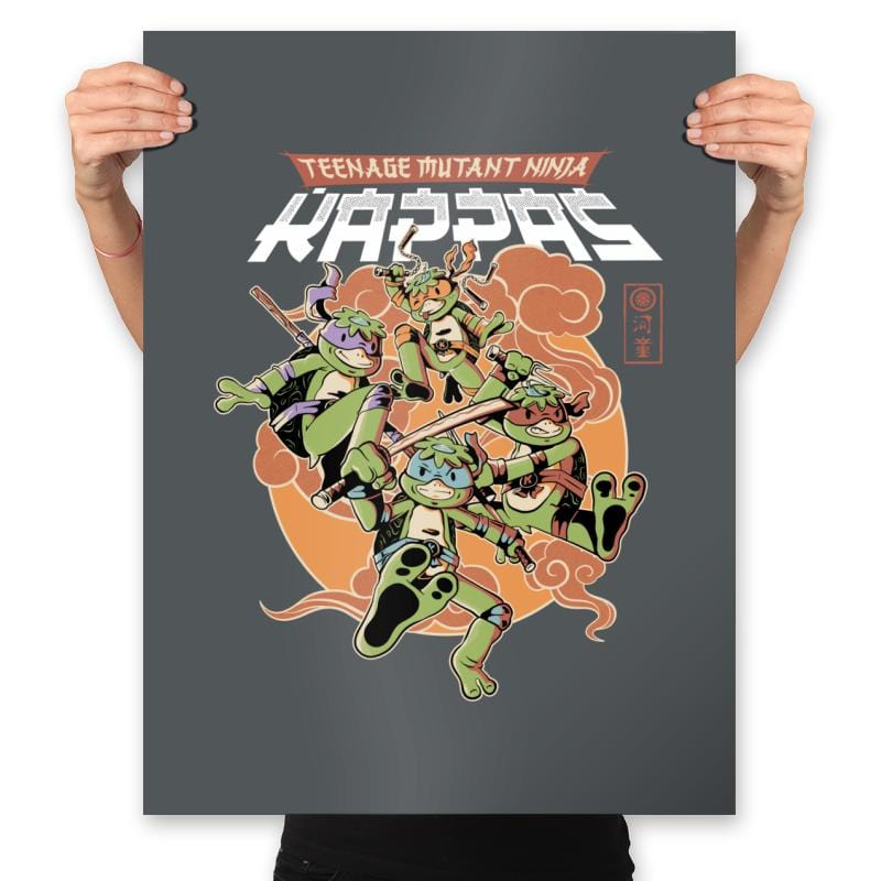 Ninja Kappas - Prints Posters RIPT Apparel 18x24 / Charcoal