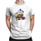 Ninja Rockwell - 80s Blaarg - Mens Premium T-Shirts RIPT Apparel Small / White