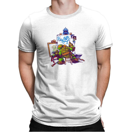 Ninja Rockwell - 80s Blaarg - Mens Premium T-Shirts RIPT Apparel Small / White