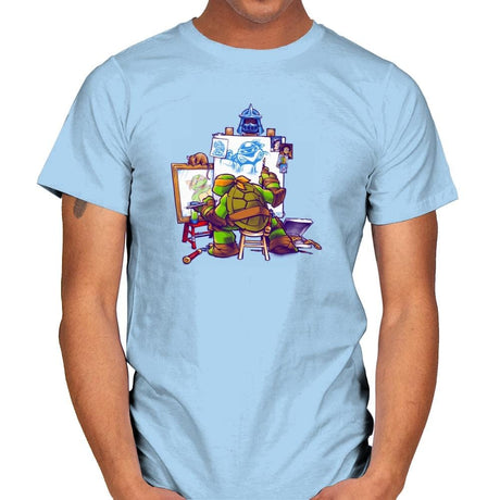 Ninja Rockwell - 80s Blaarg - Mens T-Shirts RIPT Apparel Small / Light Blue
