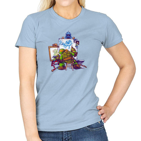 Ninja Rockwell - 80s Blaarg - Womens T-Shirts RIPT Apparel Small / Light Blue