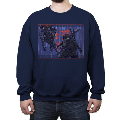 Ninja Showdown - Crew Neck Sweatshirt Crew Neck Sweatshirt RIPT Apparel Small / Navy