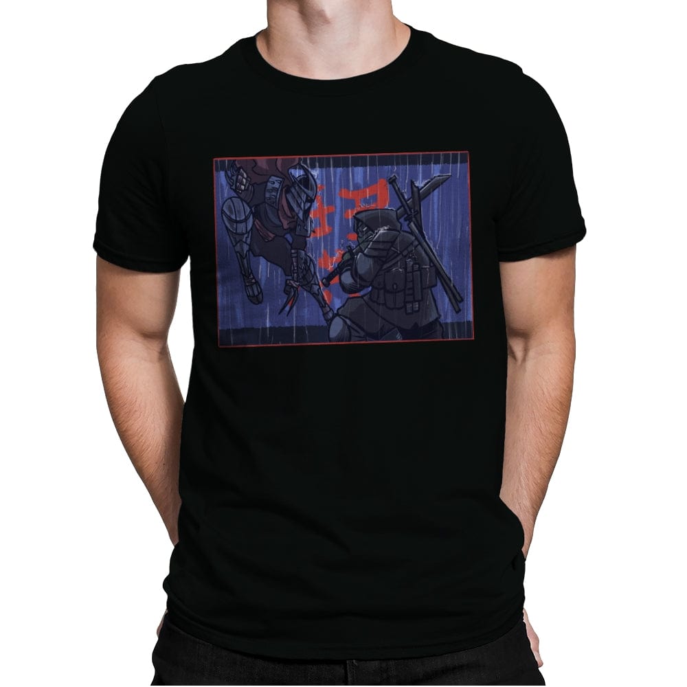 Ninja Showdown - Mens Premium T-Shirts RIPT Apparel Small / Black