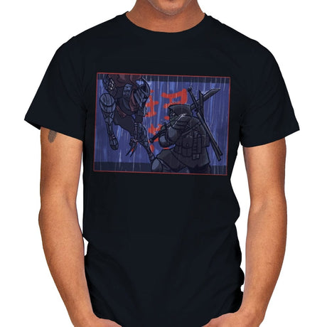 Ninja Showdown - Mens T-Shirts RIPT Apparel Small / Black