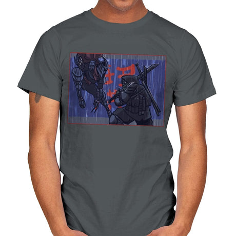 Ninja Showdown - Mens T-Shirts RIPT Apparel Small / Charcoal