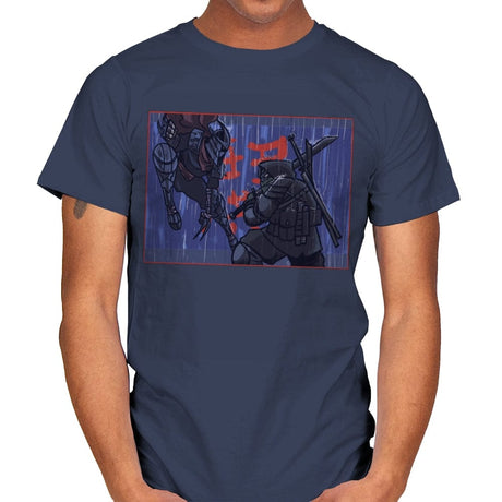 Ninja Showdown - Mens T-Shirts RIPT Apparel Small / Navy