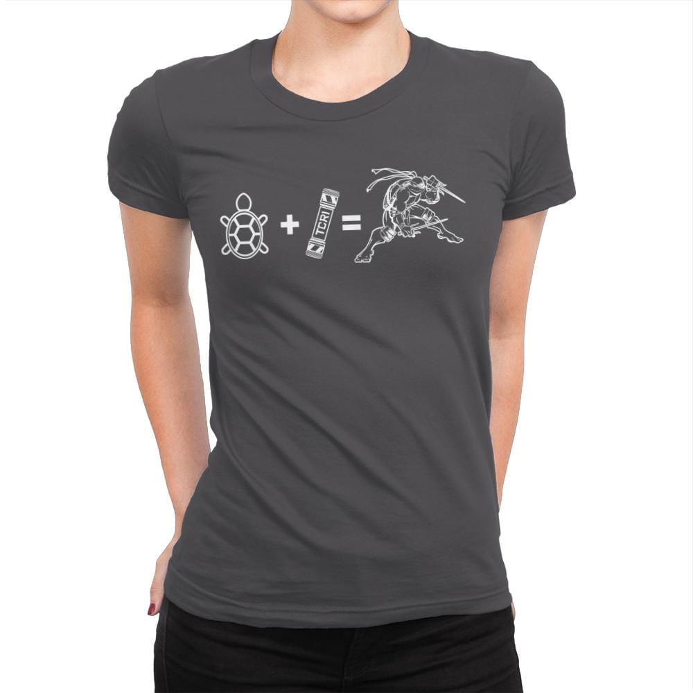 Ninja Turtle Equation - Womens Premium T-Shirts RIPT Apparel Small / Heavy Metal