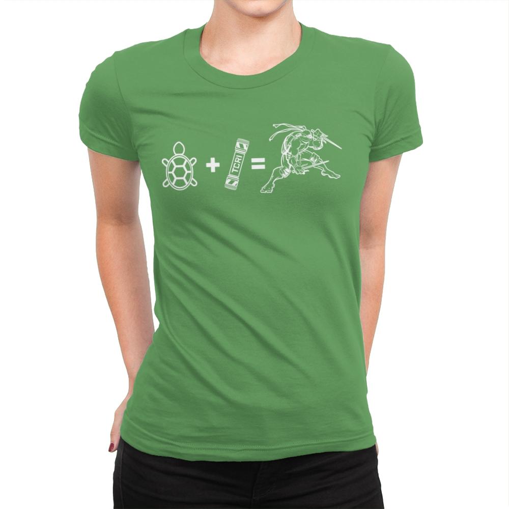 Ninja Turtle Equation - Womens Premium T-Shirts RIPT Apparel Small / Kelly
