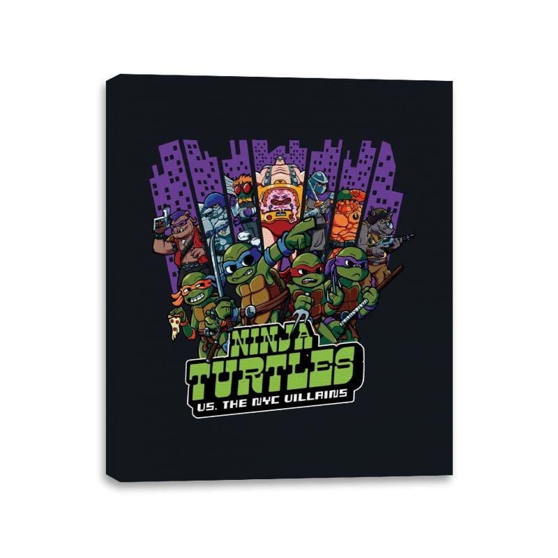 Ninja Turtles Vs. The NYC Villains - Best Seller - Canvas Wraps Canvas Wraps RIPT Apparel 11x14 / Black