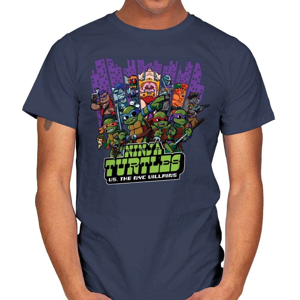 Ninja Turtles Vs. The NYC Villains - Best Seller - Mens T-Shirts RIPT Apparel Small / Navy