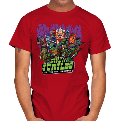 Ninja Turtles Vs. The NYC Villains - Best Seller - Mens T-Shirts RIPT Apparel Small / Red