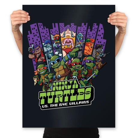 Ninja Turtles Vs. The NYC Villains - Best Seller - Prints Posters RIPT Apparel 18x24 / Black