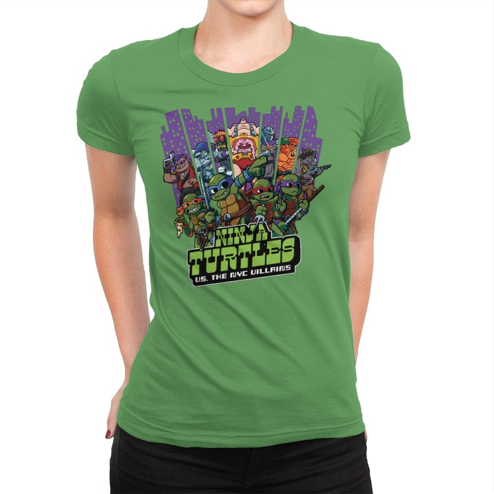 Ninja Turtles Vs. The NYC Villains - Best Seller - Womens Premium T-Shirts RIPT Apparel Small / Kelly