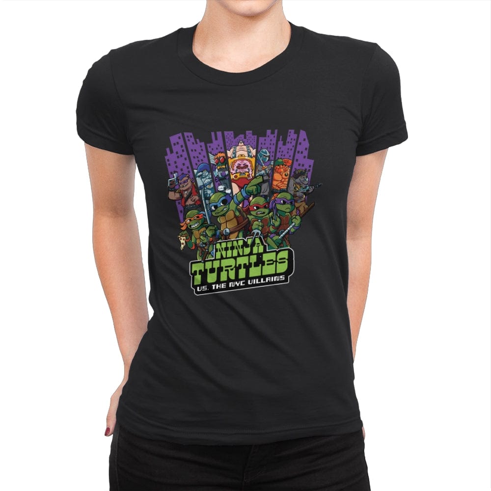 Ninja Turtles Vs. The NYC Villains - Womens Premium T-Shirts RIPT Apparel Small / Black