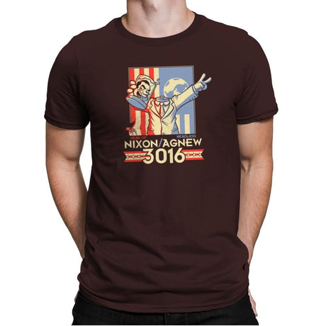 Nixon : Agnew 3016 Exclusive - Mens Premium T-Shirts RIPT Apparel Small / Dark Chocolate