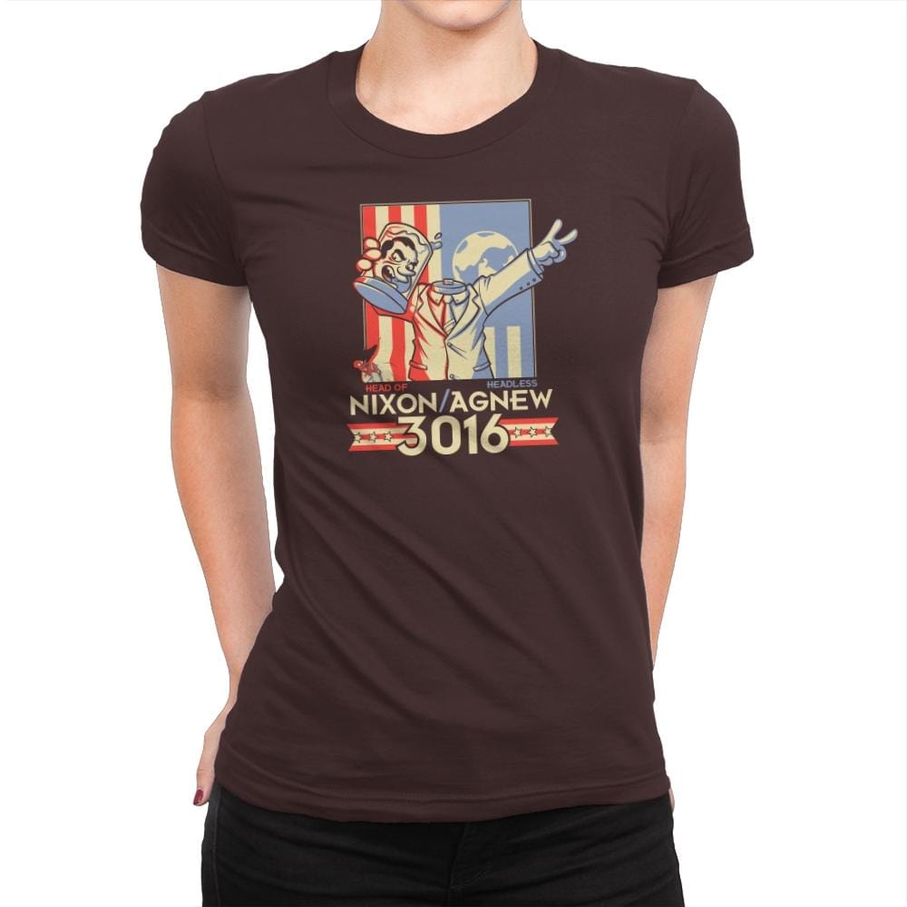 Nixon : Agnew 3016 Exclusive - Womens Premium T-Shirts RIPT Apparel Small / Dark Chocolate