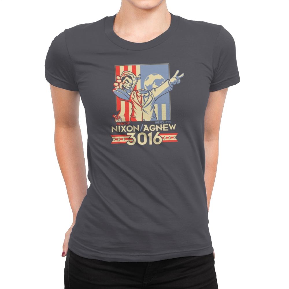 Nixon : Agnew 3016 Exclusive - Womens Premium T-Shirts RIPT Apparel Small / Heavy Metal
