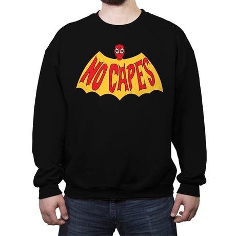 No Capes - Crew Neck Sweatshirt Crew Neck Sweatshirt RIPT Apparel Small / Black
