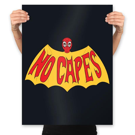 No Capes - Prints Posters RIPT Apparel 18x24 / Black