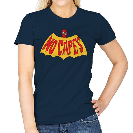 No Capes - Womens T-Shirts RIPT Apparel Small / Navy
