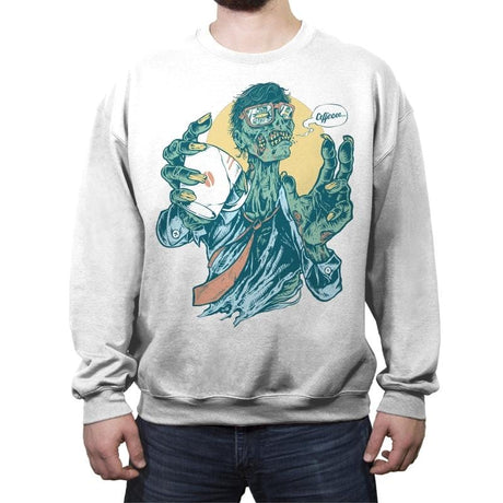 No Coffee, Me Zombie - Crew Neck Sweatshirt Crew Neck Sweatshirt RIPT Apparel Small / White