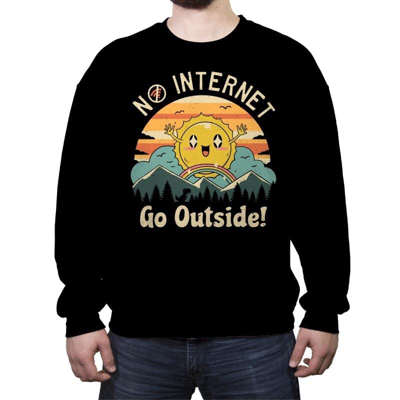 No Internet Vibes - Crew Neck Sweatshirt Crew Neck Sweatshirt RIPT Apparel