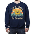 No Internet Vibes - Crew Neck Sweatshirt Crew Neck Sweatshirt RIPT Apparel Small / Navy