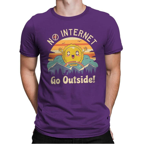 No Internet Vibes - Mens Premium T-Shirts RIPT Apparel Small / Purple Rush